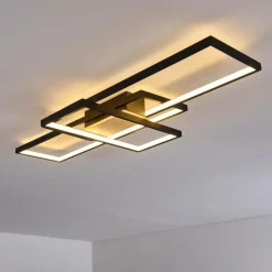 hofstein Plafonnier Alnarp LED Bois clair, Noir, 1 lumière