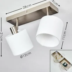 Lampes En Tissu-hofstein Plafonnier Alsen Nickel mat, 2 lumières