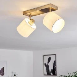 Lampes En Tissu-hofstein Plafonnier Alsen Nickel mat, 2 lumières