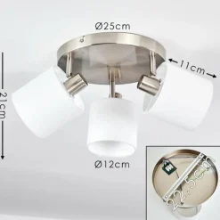 Lampes En Tissu-hofstein Plafonnier Alsen Nickel mat, 3 lumières