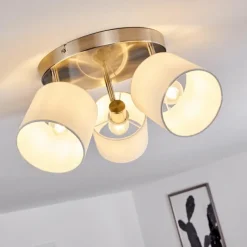 Lampes En Tissu-hofstein Plafonnier Alsen Nickel mat, 3 lumières