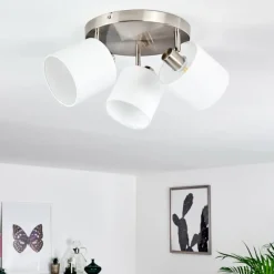 Lampes En Tissu-hofstein Plafonnier Alsen Nickel mat, 3 lumières