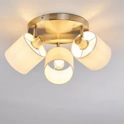 Lampes En Tissu-hofstein Plafonnier Alsen Nickel mat, 3 lumières