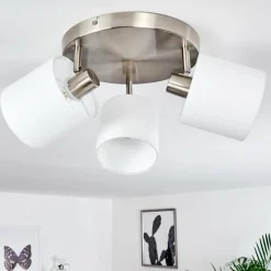 Lampes En Tissu-hofstein Plafonnier Alsen Nickel mat, 3 lumières