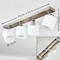 Lampes En Tissu-hofstein Plafonnier Alsen Nickel mat, 4 lumières