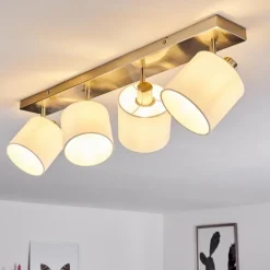 Lampes En Tissu-hofstein Plafonnier Alsen Nickel mat, 4 lumières