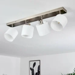 Lampes En Tissu-hofstein Plafonnier Alsen Nickel mat, 4 lumières