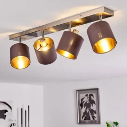 Lampes En Tissu-hofstein Plafonnier Alsen Nickel mat, 4 lumières