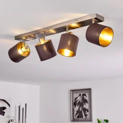 Lampes En Tissu-hofstein Plafonnier Alsen Nickel mat, 4 lumières