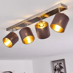 Lampes En Tissu-hofstein Plafonnier Alsen Nickel mat, 4 lumières