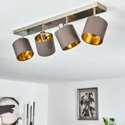 Lampes En Tissu-hofstein Plafonnier Alsen Nickel mat, 4 lumières