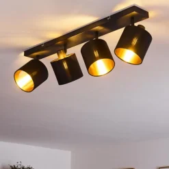 Lampes En Tissu-hofstein Plafonnier Alsen Noir, 4 lumières