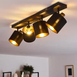 Lampes En Tissu-hofstein Plafonnier Alsen Noir, 4 lumières
