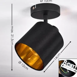 Lampes En Tissu-hofstein Plafonnier Alsen Noir, 1 lumière