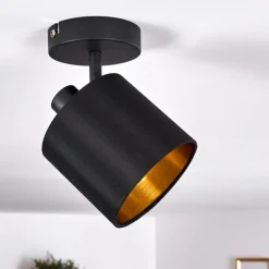 Lampes En Tissu-hofstein Plafonnier Alsen Noir, 1 lumière