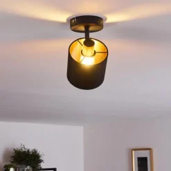 Lampes En Tissu-hofstein Plafonnier Alsen Noir, 1 lumière