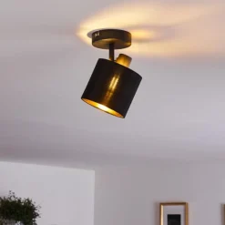 Lampes En Tissu-hofstein Plafonnier Alsen Noir, 1 lumière