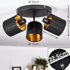 Lampes En Tissu-hofstein Plafonnier Alsen Noir, 3 lumières