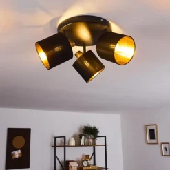 Lampes En Tissu-hofstein Plafonnier Alsen Noir, 3 lumières