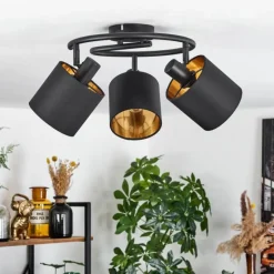 Lampes En Tissu-hofstein Plafonnier Alsen Noir, 3 lumières
