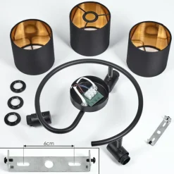 Lampes En Tissu-hofstein Plafonnier Alsen Noir, 3 lumières