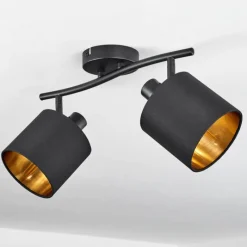 Lampes En Tissu-hofstein Plafonnier Alsen Noir, 2 lumières