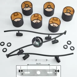 Lampes En Tissu-hofstein Plafonnier Alsen Noir, 6 lumières