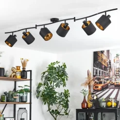 Lampes En Tissu-hofstein Plafonnier Alsen Noir, 6 lumières