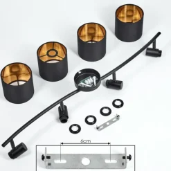 Lampes En Tissu-hofstein Plafonnier Alsen Noir, 4 lumières