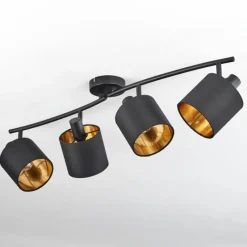 Lampes En Tissu-hofstein Plafonnier Alsen Noir, 4 lumières