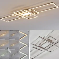hofstein Plafonnier Alsterbro LED Nickel mat, 1 lumière, Télécommandes