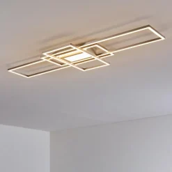 hofstein Plafonnier Alsterbro LED Nickel mat, 1 lumière, Télécommandes