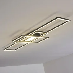 hofstein Plafonnier Alsterbro LED Noir, 1 lumière, Télécommandes