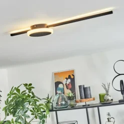 hofstein Plafonnier Amdal LED Noir, 2 lumières