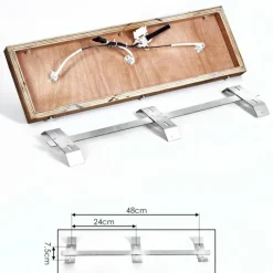 Lampes Vintages & Rétros-hofstein Plafonnier Amnicon Bois clair, Noir, 3 lumières