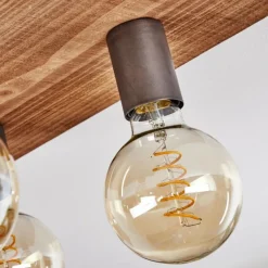 Lampes Industrielles-hofstein Plafonnier Amnicon Bois foncé, Noir, 4 lumières