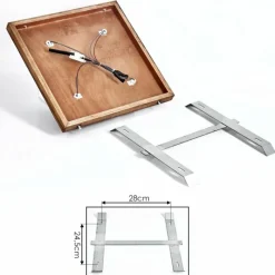 Lampes Industrielles-hofstein Plafonnier Amnicon Bois foncé, Noir, 4 lumières