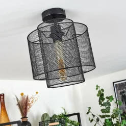 Lampes Industrielles-hofstein Plafonnier Amsoldingen Noir, 1 lumière