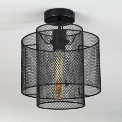 Lampes Industrielles-hofstein Plafonnier Amsoldingen Noir, 1 lumière