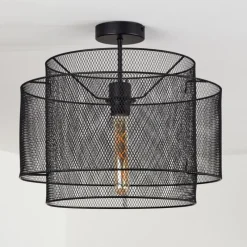 Lampes Industrielles-hofstein Plafonnier Amsoldingen Noir, 1 lumière