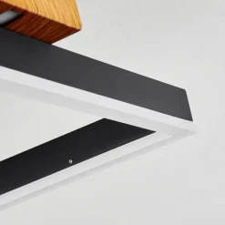 Luminaires Scandinaves-hofstein Plafonnier Angtasom LED Couleur bois, Noir, Blanc, 1 lumière, Télécommandes