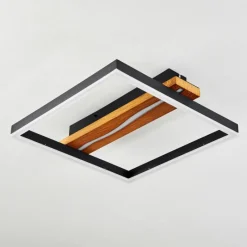 Luminaires Scandinaves-hofstein Plafonnier Angtasom LED Couleur bois, Noir, Blanc, 1 lumière, Télécommandes