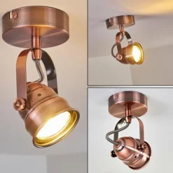 Lampes Industrielles-hofstein Plafonnier Aniak LED Cuivre, 1 lumière