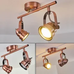 Lampes Industrielles-hofstein Plafonnier Aniak LED Cuivre, 2 lumières