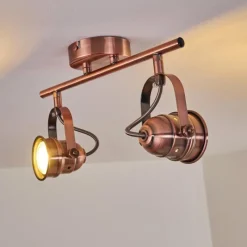 Lampes Industrielles-hofstein Plafonnier Aniak LED Cuivre, 2 lumières