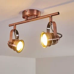 Lampes Industrielles-hofstein Plafonnier Aniak LED Cuivre, 2 lumières