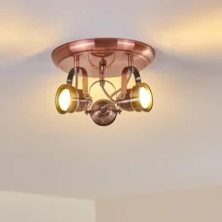 Lampes Industrielles-hofstein Plafonnier Aniak LED Cuivre, 3 lumières