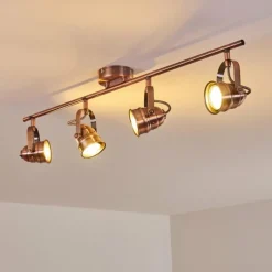 Lampes Industrielles-hofstein Plafonnier Aniak LED Cuivre, 4 lumières