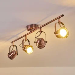 Lampes Industrielles-hofstein Plafonnier Aniak LED Cuivre, 4 lumières