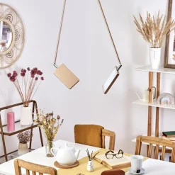 Lampes Dorées-hofstein Plafonnier Anneau LED Chrome, Or, 2 lumières